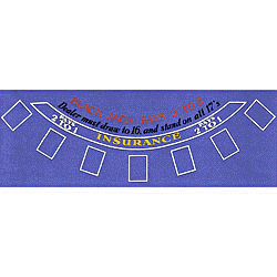 Blackjack Layout 36 x 72 inch Blue Felt